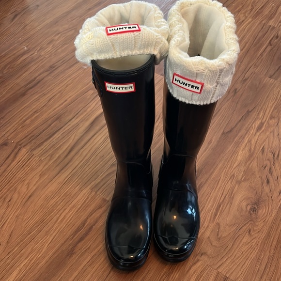 Original Hunter Shiny Rain Boot WITH Winter boot socks - Picture 4 of 4